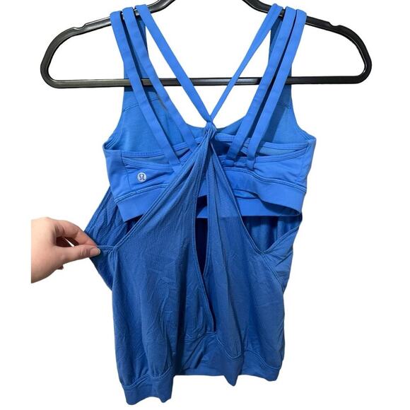 Lululemon Nouveau Limits Tank Top And Sports Bra Strappy Back In Blue Size 6 - Picture 6 of 10